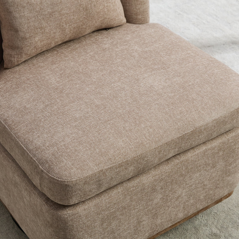25.2"w 360° Swivel Barrel Chair In Luxurious Chenille Fabric - Modern Accent Seating For Living Room, Bedroom, Or Home Office(beige