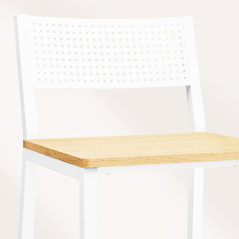 Counter Stool with Metal Frame, Oak Beige/White, 2