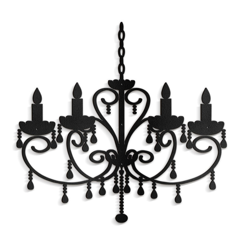 Décoration murale en métal, H 25 po x l 30 po x P 0,05 po, Noir