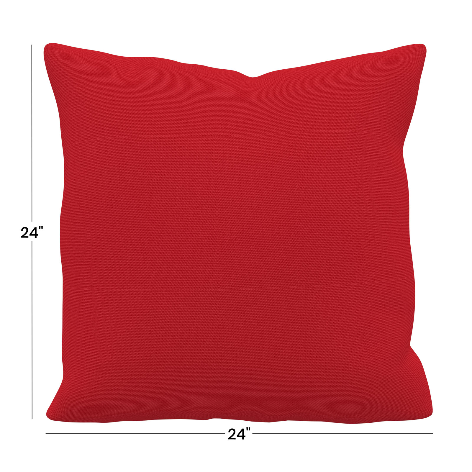 Sunbrella® Throw Pillow, Square 24", Canvas Jockey Red Sunbrella® Canvas