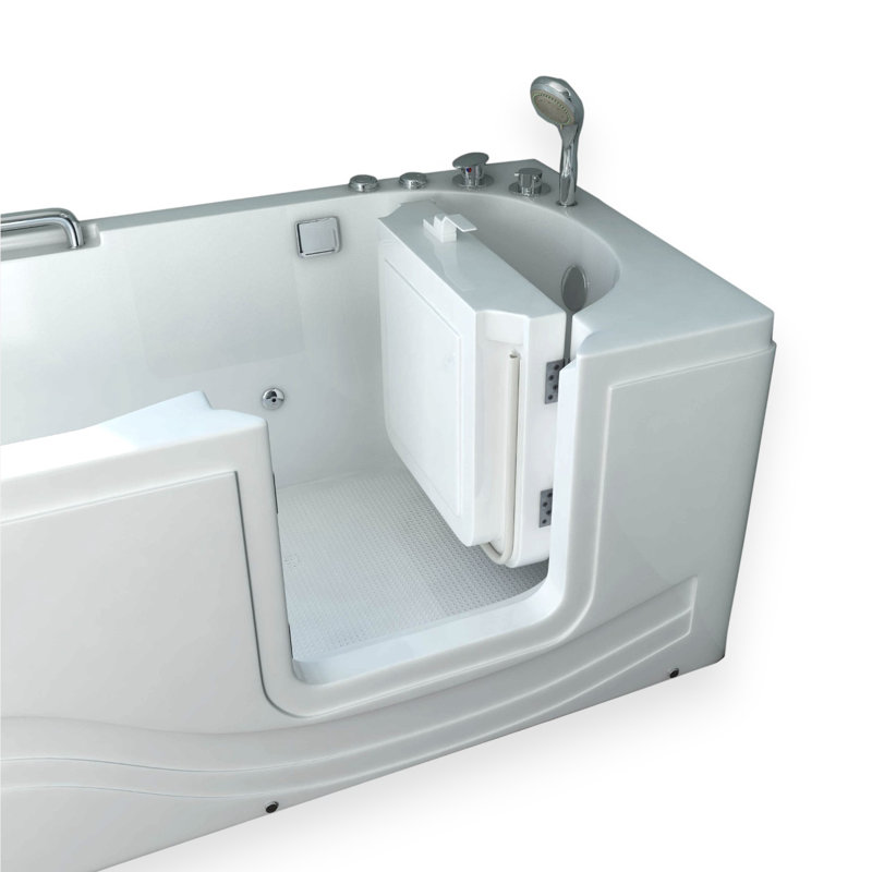 PENNY 60" x 30" Walk-In Whirlpool Bathtub with Right-Side Door & 6 Jets