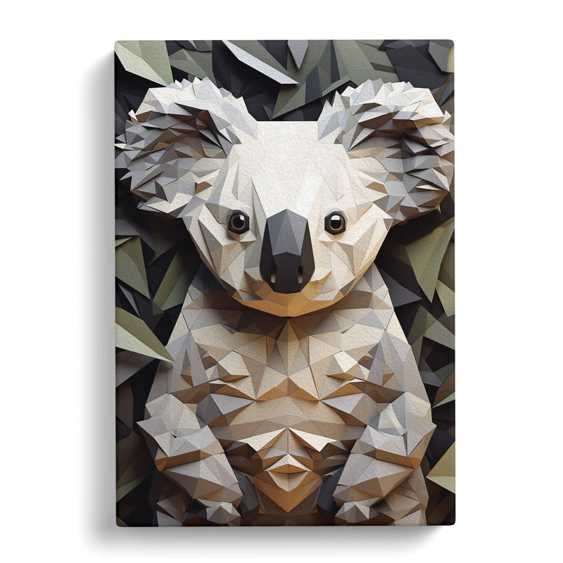 Koala Bear Op - Wrapped Canvas, 76cm H x 50cm W x 3cm D