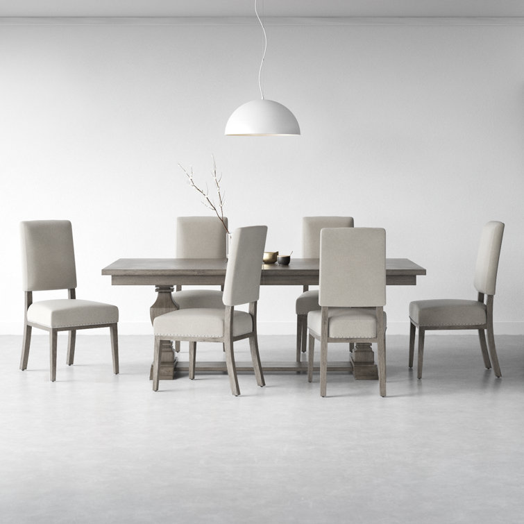 Kaila 6 - Person Extendable Solid Wood Solid Wood Top Double Pedestal Dining Set