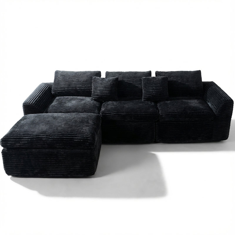 Canapé en éponge désossée à haute résilience de 108 pouces avec densité 30, coussins à double couche en forme de nuage, plusieurs options de combinaison, aucune installation requise
