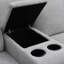 Fauteuil inclinable moderne avec porte-gobelet et fonction d'inclinaison électrique recouverte de lin gris