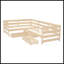 Lit plateforme simple en L avec trois tiroirs de rangement-1789526168