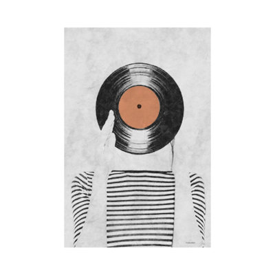 Vinyl Record Head by Underdott Art - Wrapped Canvas Print