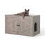 Mobilier pour litière double en bois à double porte / cadre rabattable en métal, blanc-386983495