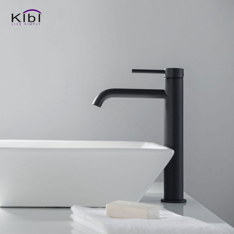 Robinet de salle de bain vasque, Noir mat, Avec ensemble de drain