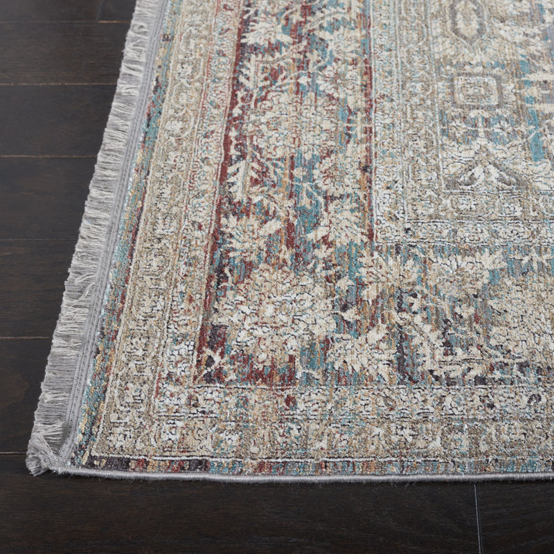 Tapis Signature 383 en turquoise / beige, Rectangle 9 pi x 12 pi