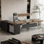 Bureau de direction rectangulaire en bois massif brun clair + acrylique-1597461226-1597461204