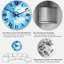 Art liquide en bleu clair et turquoise - horloge murale moderne-688546474