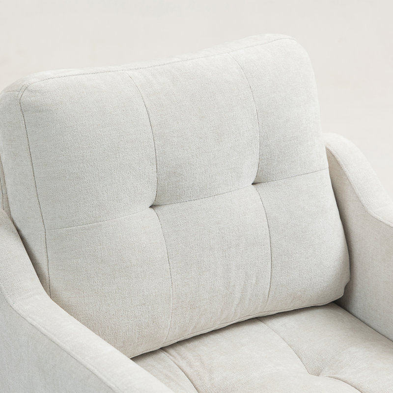 Fauteuil en chenille Accent Comfy avec port de charge USB, Beige