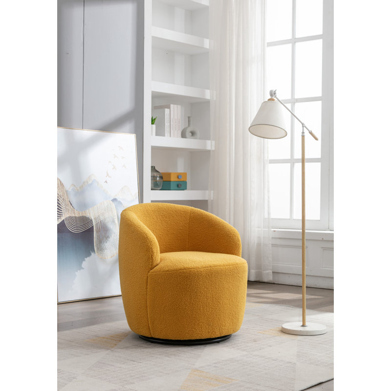Fauteuil de réception, fauteuil demi-tonneau pivotant, Jaune