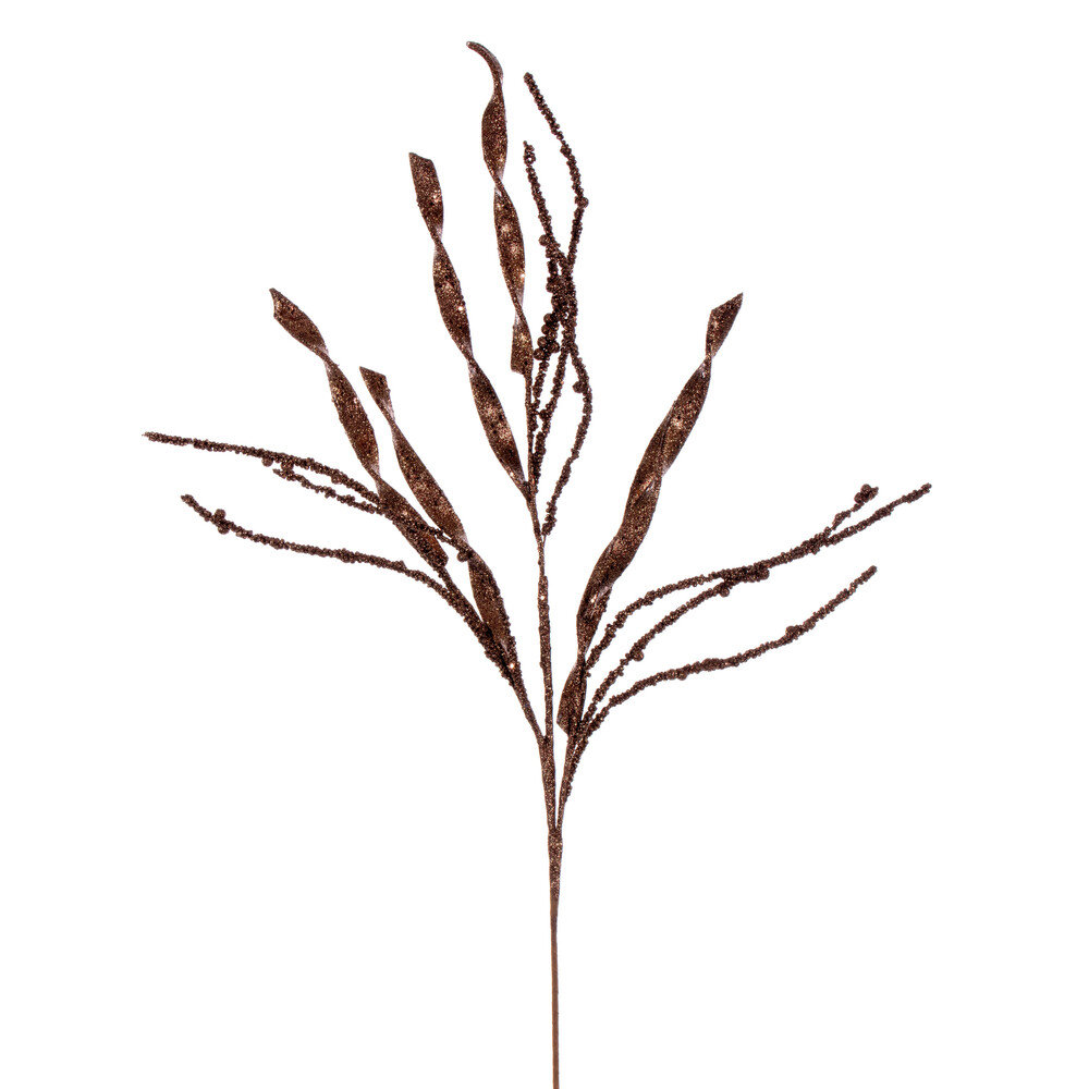 Wavy Glitter Floral Stems, Brown