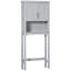 Armoire de rangement moderne au-dessus de la toilette, organisateur de salle de bain à double porte avec tablette réglable intérieure et tablette ouverte