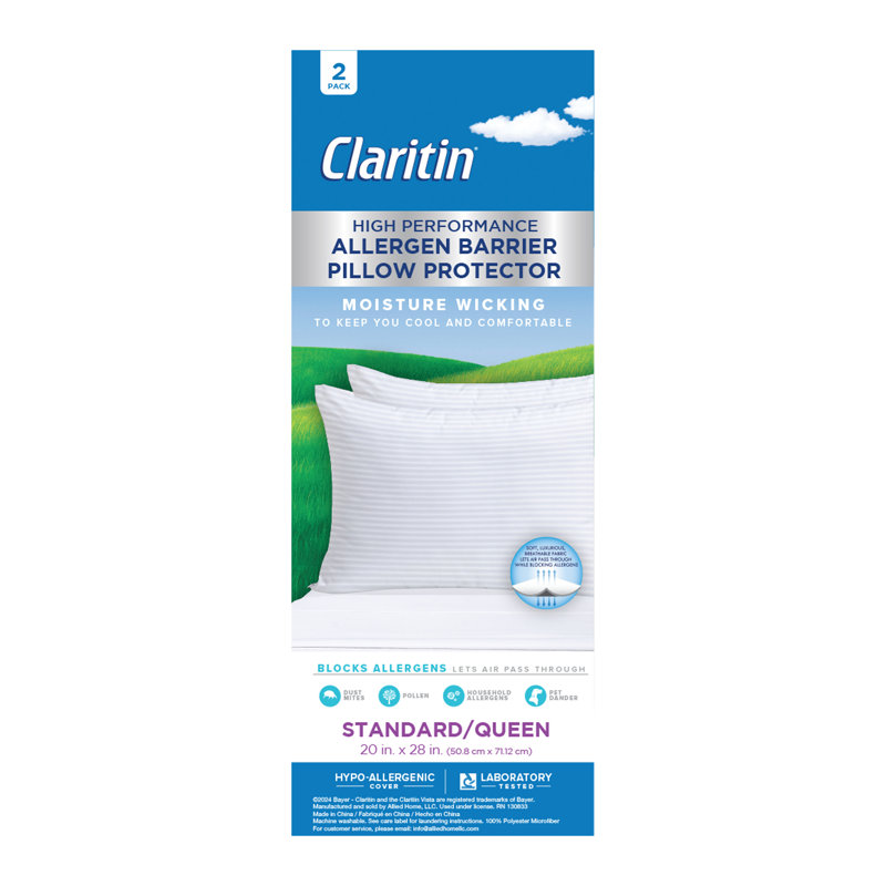 Claritin Allergen Barrier Pillow Protector, Set of 2, King
