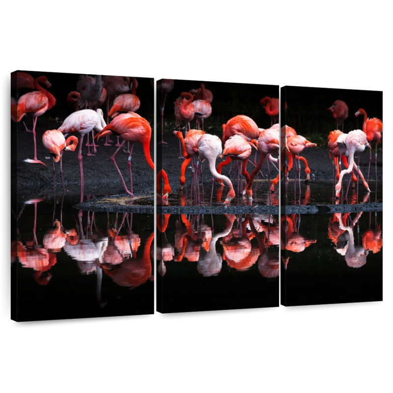 Flamingo Reflections, 42" H x 65" W