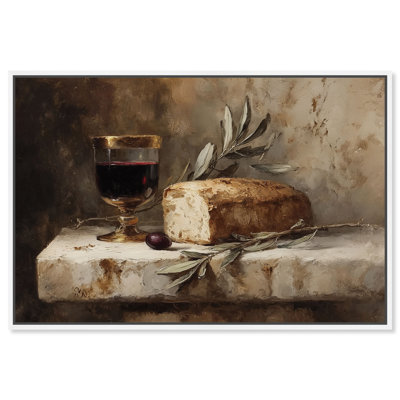  Art mural encadré, "Broken Bread II", toile blanche encadrée, 54 x 36
