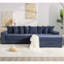 Canapé modulaire en L 110,75 po, canapé modulaire en velours côtelé, avec porte-gobelet mobile, porte-gobelets, 8 coussins décoratifs, poche latérale, déplier en lit, bleu-118054472