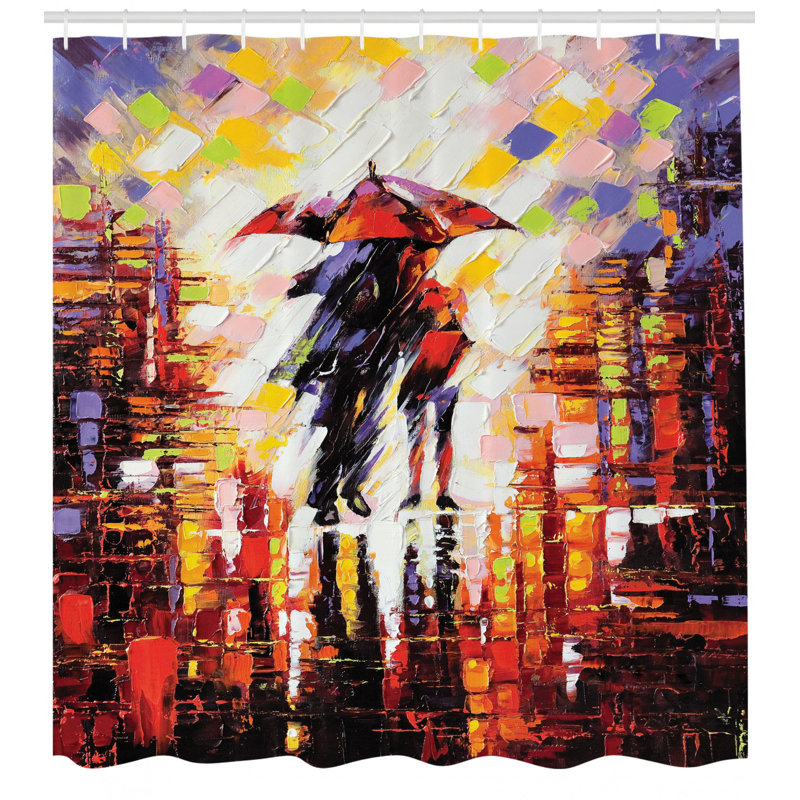 Shower Curtain with Hooks Included, 70" H x 69" W