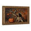 Cadre mural rétro orné d'Halloween chat noir (1) - cadre décoratif doré pour art.-1213983791