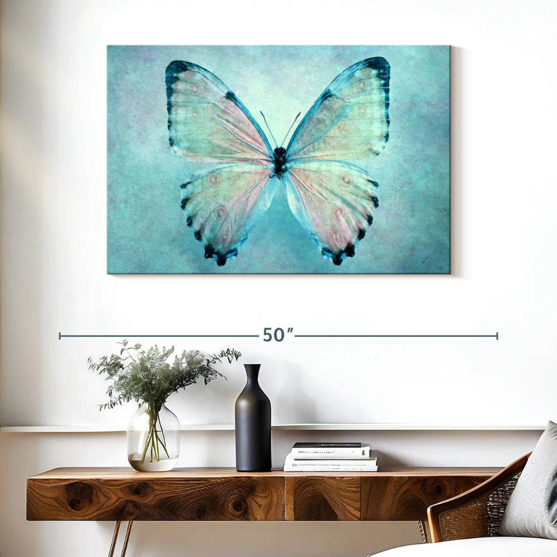 Brampt Delicate Blue Butterfly, 26" H x 39" W