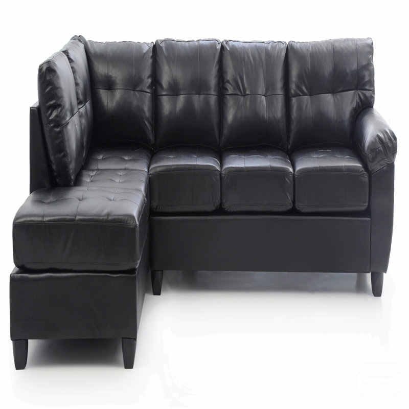 Canapé modulaire, Similicuir noir