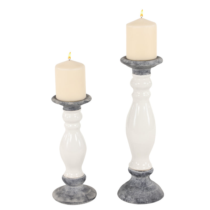 14.5'' H Concrete / Cement Tabletop Candlestick