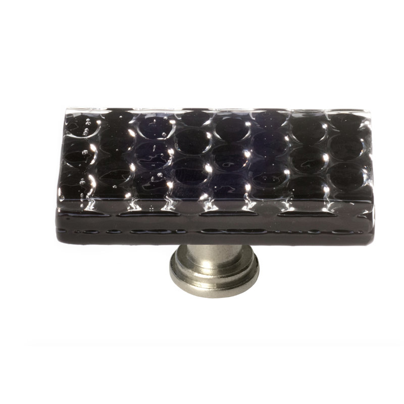 Rectangular Knob, Satin Nickel, Black