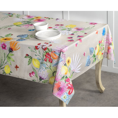 Floral 100% Cotton Square Tablecloth