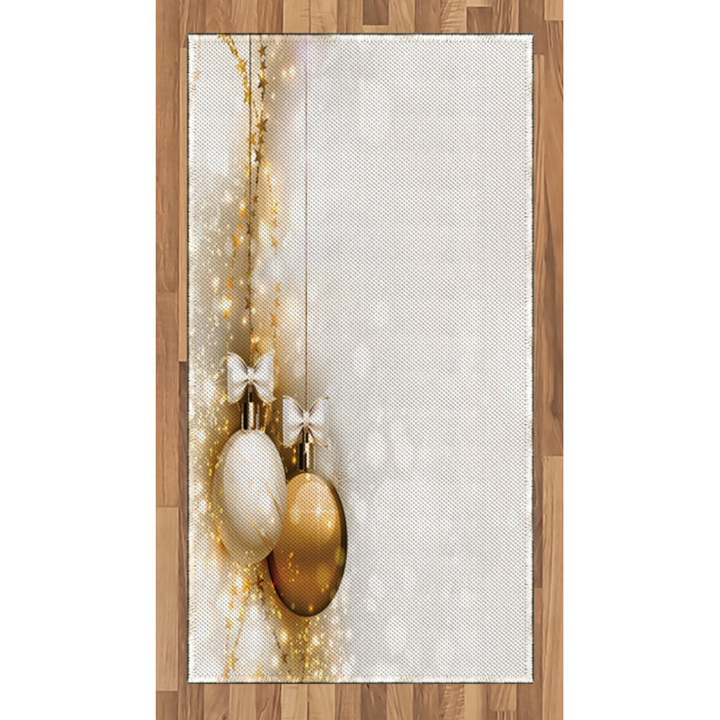 Flatweave Gold Area Rug, Rectangle 2'7" x 5'