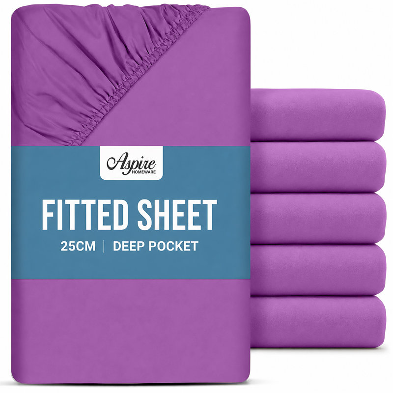 Machine Tufted Fitted Sheet, Single (91cm W x 190cm L)