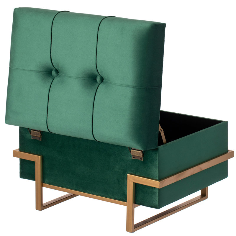 Havenhill Velvet Ottoman, Green Small