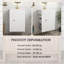 Meuble-lavabo blanc en panneau de fibres à densité moyenne de 20 po avec lavabo en céramique, porte à motif de losanges, poignée dorée et tablettes de rangement latérales avec barre à serviettes-406380546