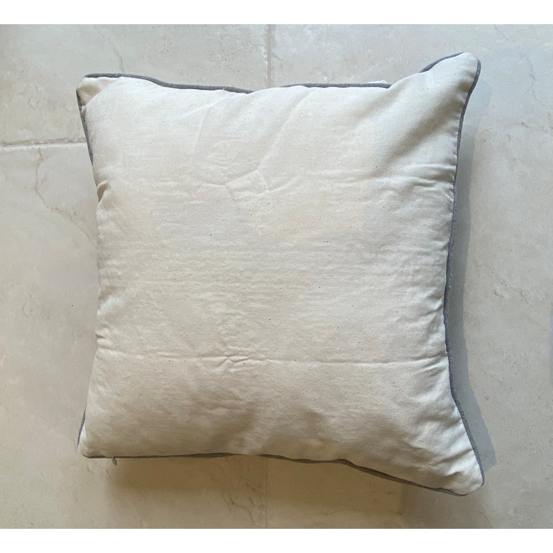 Applique Cotton Blend Throw Pillow