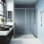 Porte de douche coulissante double en nickel brossé avec verre trempé transparent VIGO Paloma l 56 po à H 74 po x H 74 po-124638803