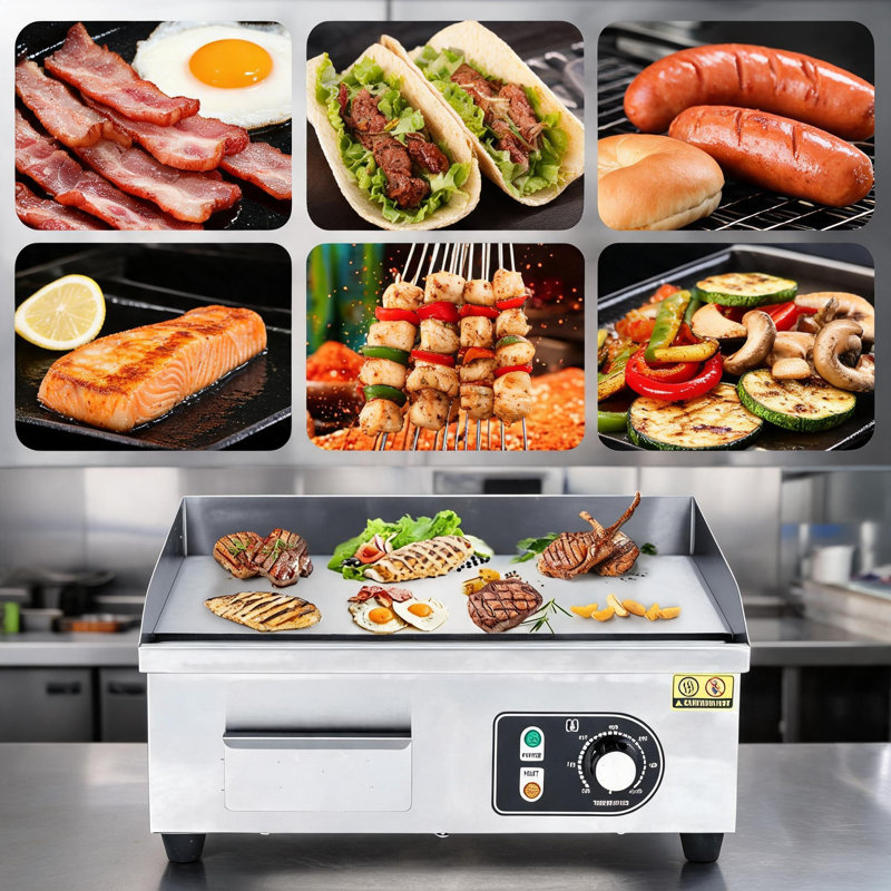 Commercial Electric Grill, Adjustable Temperature