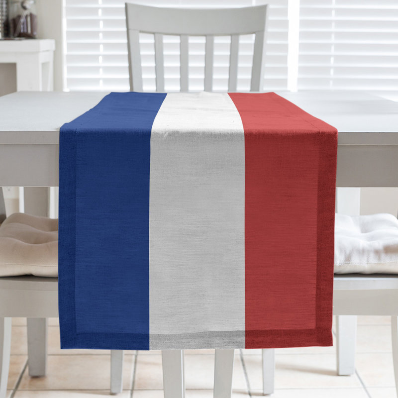 Chemin de table Seattle, 90 po x 16 po, Bleu / blanc / rouge, Chicago