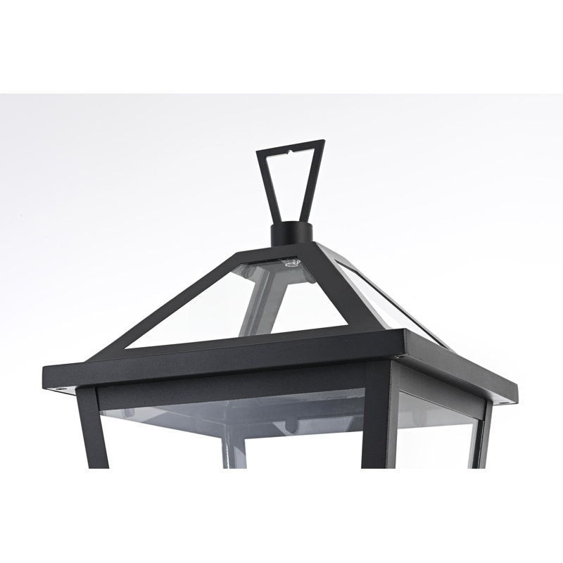 Lampadaire d'extérieur noir Leandra, H 22 po x l 10 po x P 10 po