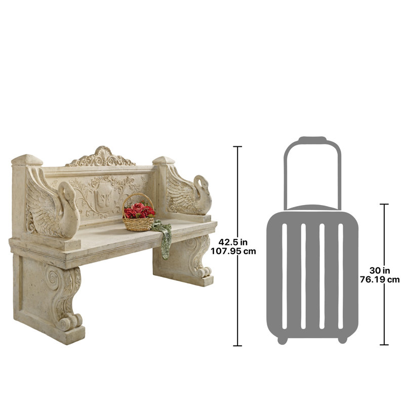 Banc d'extérieur néoclassique en résine Swan