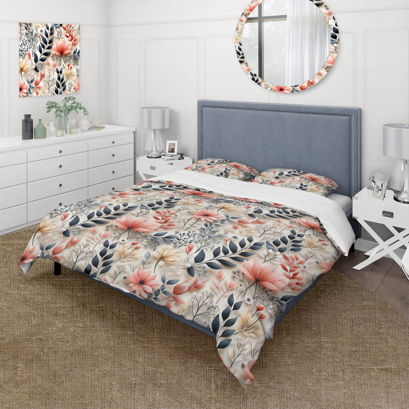 Literie à feuillage neutre I, Housse de couette simple + 1 taie décorative stan
