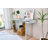 Luxury Full-length Mirror Console Table With Fluted Tempered Glass And Rounded Edge