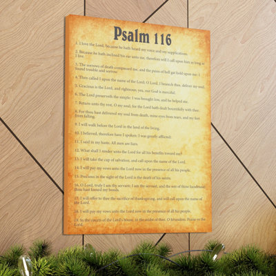 Art textuel sur toile, "Psalm 116"