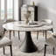 Mid Century Permelia With Lazy Susan, Solid Wood Base And Leather Upholstered Dining Chairs For Kitchen/Dining Room-986568910-986568909-986508727