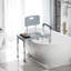 Banc de bain et de douche réglable à 6 niveaux, accoudoirs et dossier, gris