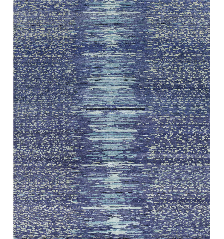 Static Galaxy Area Rug in Ebony/Cobalt/Aqua/Teal, Rectangle 8' x 10'