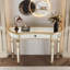 Console demi-lune à miroir en verre cannelé-192173866