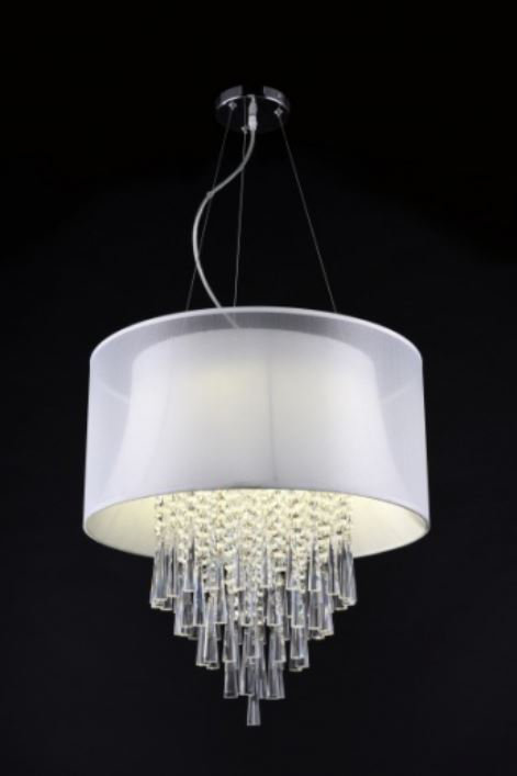 Transitional 6 Light Crystal Pendant With Shade