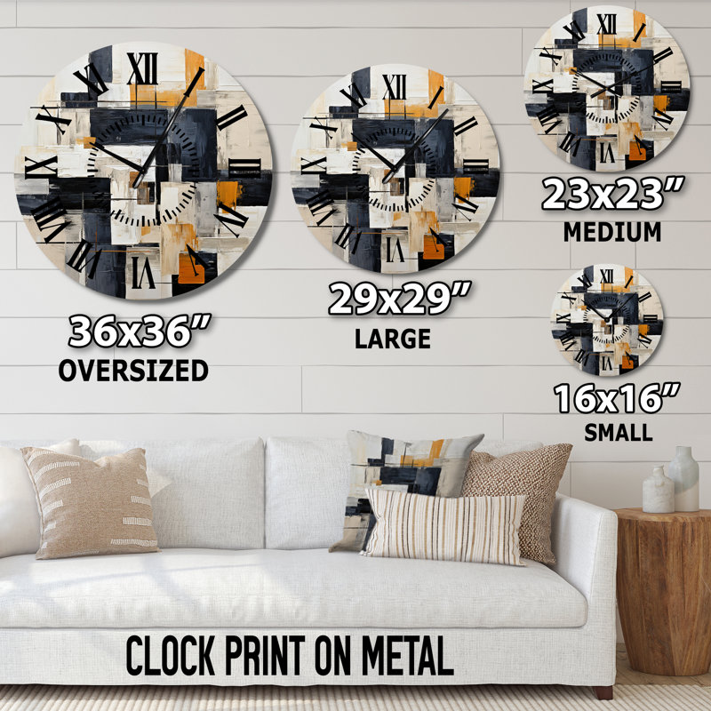 Horloge murale Ivory Illusions Abstract Shapes II - Abstract Shapes, Surdimensionné